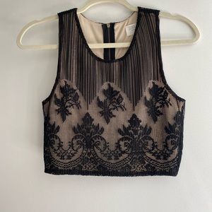 Black and nude lace tank top size small